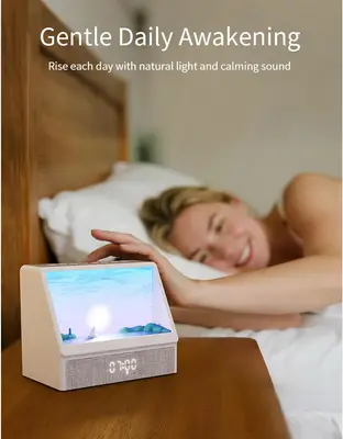 Soluppgång väckarklocka med LED-ljus, Bluetooth och stämningsbelysning i sovrum
