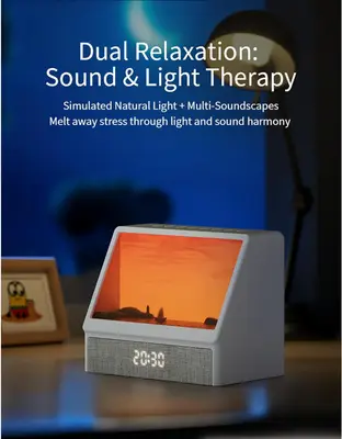 Soluppgång väckarklocka med LED-ljus, Bluetooth och stämningsbelysning i sovrum