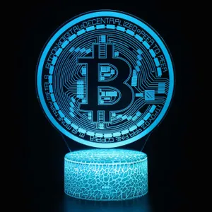 3D Led lampa - Bitcoin