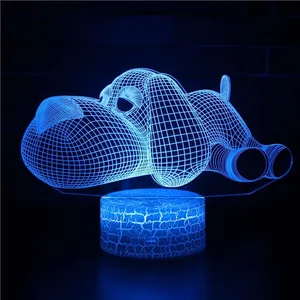 3D Led lampa - Liggande Hund