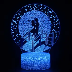 3D Led lampa - Love