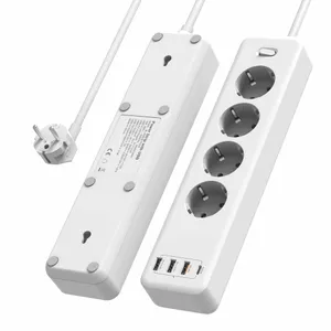 4-Vägs Grenuttag med 3 st USB + 1 st USB-C