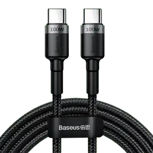 Baseus Cafule PD2.0 USB-C till USB-C, 100w, 20v, 5a, 2m - Grå/Svart