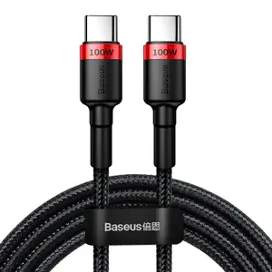 Baseus Cafule PD2.0 USB-C till USB-C, 100w, 20v, 5a, 2m - Röd/Svart