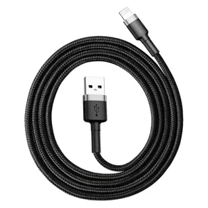Baseus Cafule USB-A till Lightning Kabel, 2.4A, 1m - Svart/Grå