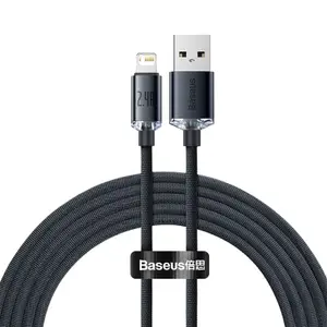 Baseus Crystal Shine Snabbladdare USB-A till Lightning, 2.4, 2m - Svart
