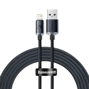 Baseus Crystal Shine Snabbladdare USB-A till Lightning, 2.4, 2m - Svart