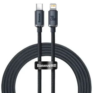 Baseus Crystal Shine Snabbladdare USB-C till Lightning kabel, 20w, 2m - Svart