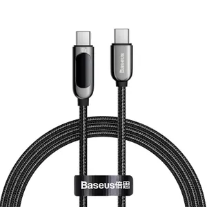 Baseus Display Snabbladdare USB-C till USB-C, 100w, 1m - Svart