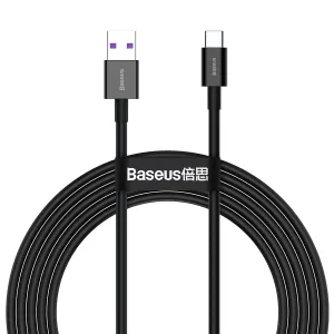 Baseus Superior Snabbladdare USB-A till USB-C Kabel 66W 2m - Svart