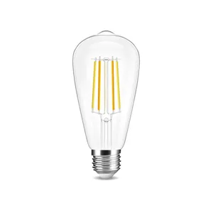Gledopto Filament Led PRO, E27, 7W, CCT, Clear (ST64), Zigbee