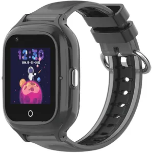 GPS-klocka för barn, 4G, Android, Pulsmätare, Svart
