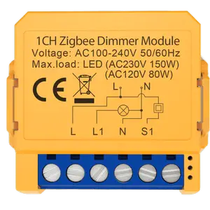 Inbyggnadsrelä med dimmerfunktion, 1 kanal, ZigBee