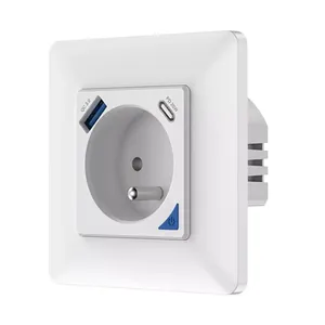 Infällt vägguttag med USB-C och USB-A, WiFi, 16A, RSH