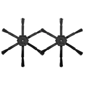 Sidoborste till Roborock, 6 armad, svart (2-pack)
