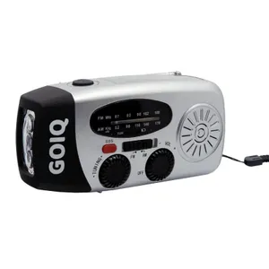 Vevradio med solceller, ficklampa och powerbank