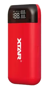 XTAR PB2S Powerbank & Laddare - Röd