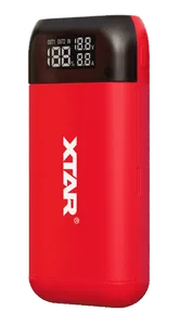 XTAR PB2S Powerbank & Laddare - Röd