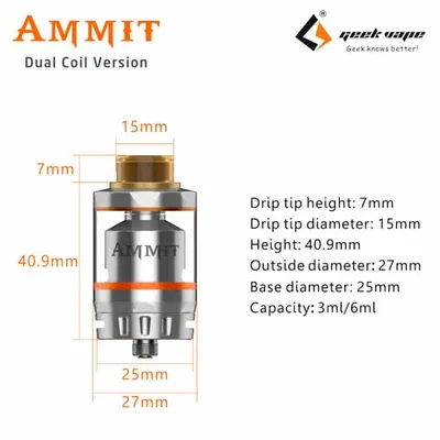 Geekvape Ammit RTA Dual DImensions