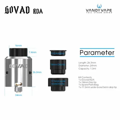 Vandy Vape GOVAD RDA Dimensions