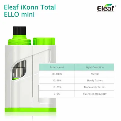 Eleaf iKonn Total Ello Mini Kit Battery Level