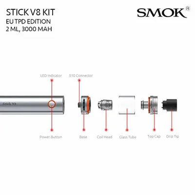SMOK Stick V8 TPD Kit Exploded View
