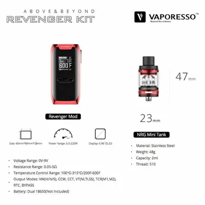 Vaporesso Revenger Kit Specifications