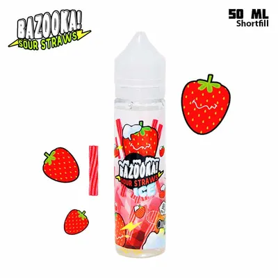 Bazooka Sour Straws Strawberry Ice