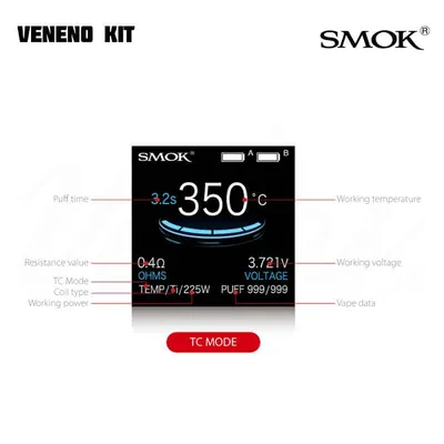 SMOK Veneno & TFV8 Big Baby Light EU Kit (225 W, 2 ml) - Utgått