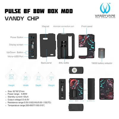 Vandy Vape Pulse BF 80W Box Info