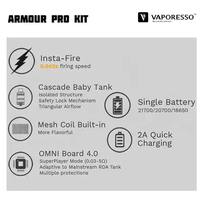 Vaporesso Armour Pro Kit Information