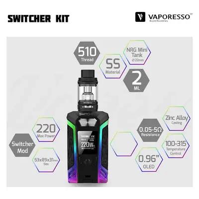Vaporesso Switcher + NRG Mini Kit (220W, 2 ml) - Utgått