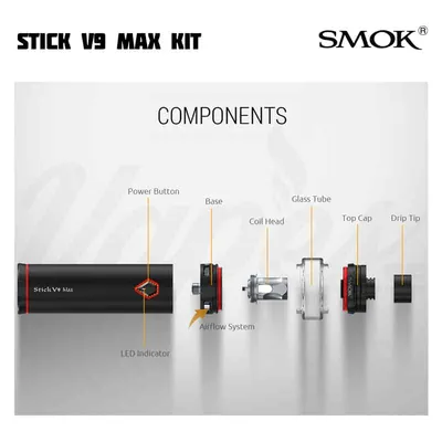 SMOK Stick V9 Max Kit Compontents