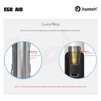 Joyetech eGo AIO E-juice filling
