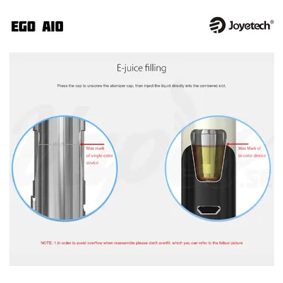 Joyetech eGo AIO E-juice filling