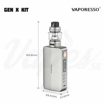 Vaporesso Gen X Kit Dimensions