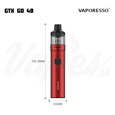 Vaporesso GTX GO 40 Size