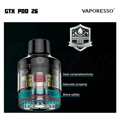 Vaporesso GTX Pod 26 Leak-Resistant