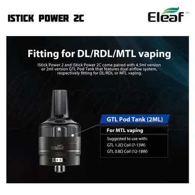 Eleaf iStick Power 2C GTL Pod Tank