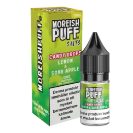 Moreish Puff Candy Drops - Lemon & Sour Apple (10 ml, 10 mg, Nikotinsalt)