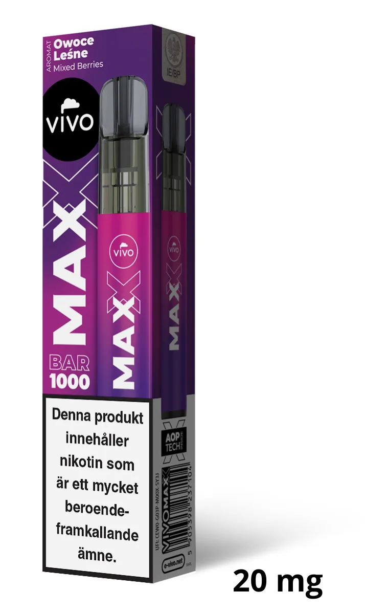 Vivo MAX - Mixed Berries (20 mg, Disposable)