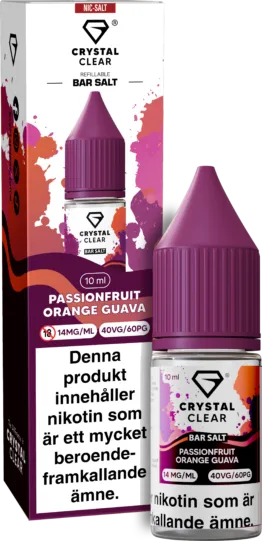Crystal Clear - Passionfruit Orange Guava (10 ml, 14 mg Nikotinsalt)