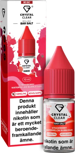 Crystal Clear - Strawberry Watermelon Bubblegum (10 ml, 14 mg Nikotinsalt)