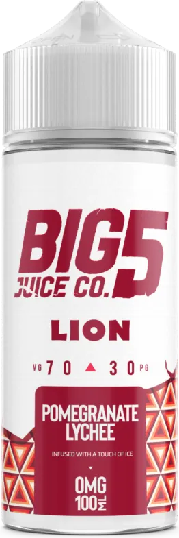 Big 5 - Lion - Pomegranate & Lychee on Ice (100 ml, Shortfill)