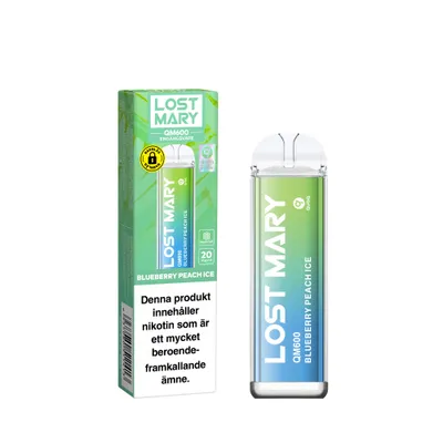 Lost Mary QM600 - Blueberry Peach Ice (20 mg, Engångs vape)