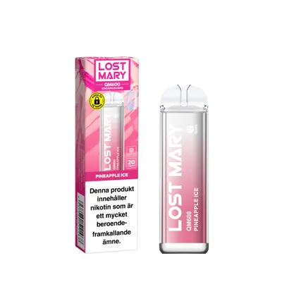 Lost Mary QM600 - Pineapple Ice (20 mg, Engångs vape)
