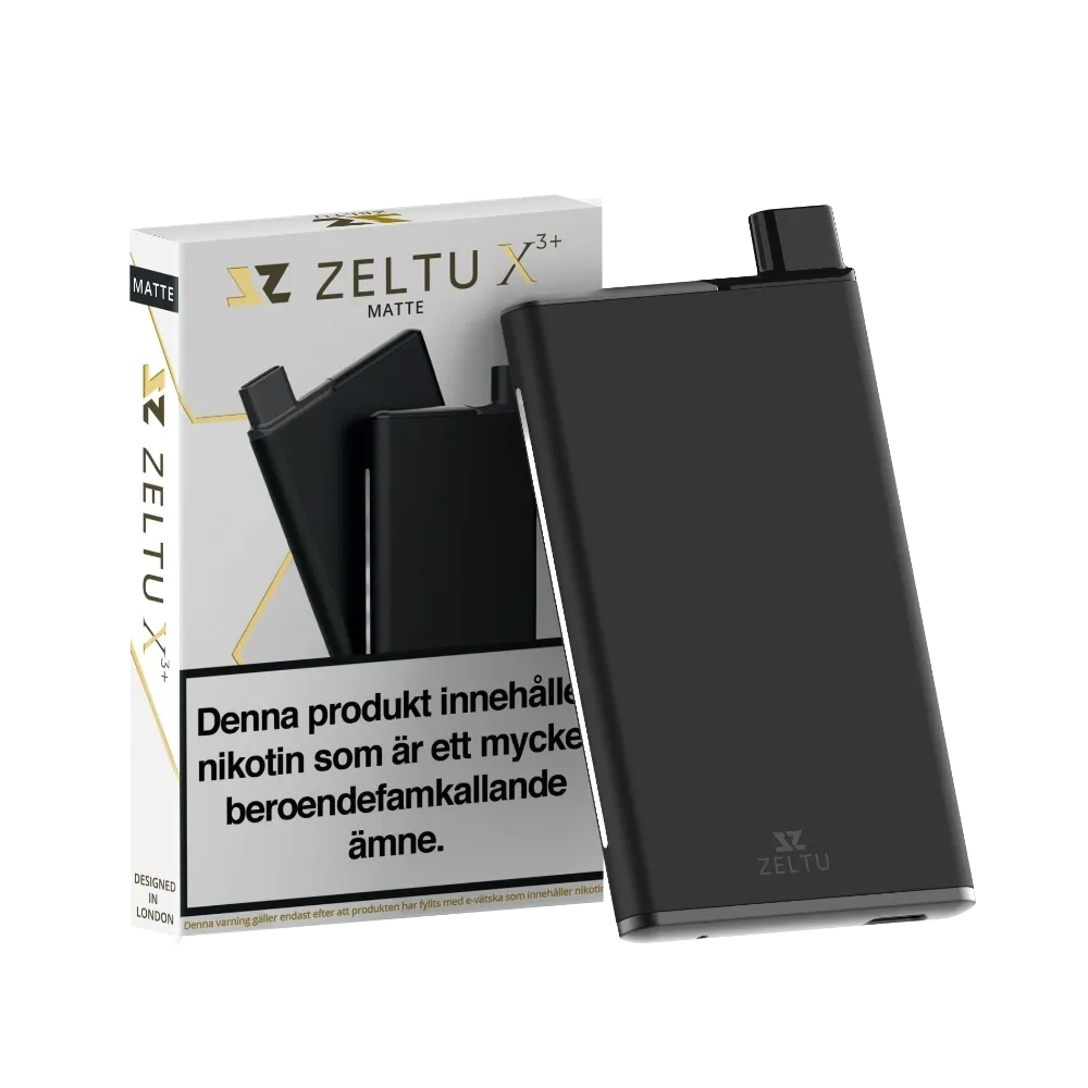 Zeltu X3+ Pod Kit (1000 mAh), Matte Black/Matte Burnt Gold/Matte Pink/Matte Purple/Matte Blue; sidofyllning, MTL, USB-C, 2 ml kapacitet.