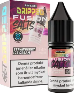 Dripped Fusion Salts - Strawberry Ice Cream (10 ml, 14,5 mg Nikotinsalt)