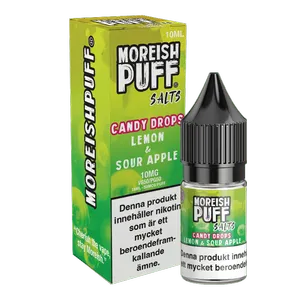 Moreish Puff Candy Drops - Lemon & Sour Apple (10 ml, 10 mg, Nikotinsalt)