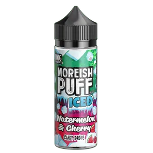Moreish Puff Iced - Watermelon & Cherry Candy Drops (100 ml, Shortfill)